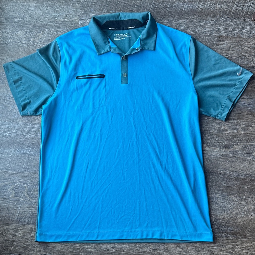 Nike GOLF tour performance Men's Aqua and Charcoal Polo Shirt